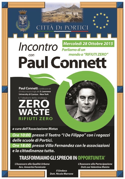 Ambiente, mercoledì l’incontro con Paul Connett, ideatore della strategia ‘rifiuti zero’
