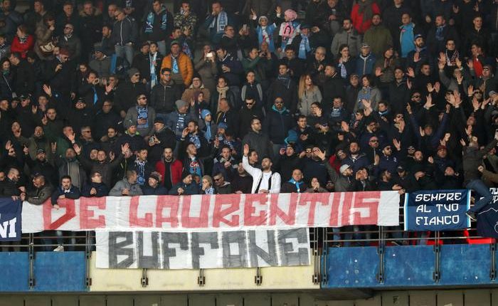 Striscione contro DeLaurentiis,2 denunce: il Questore di Verona chiede divieto accesso agli stadi