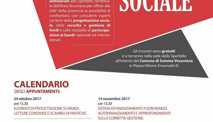 Somma Vesuviana- Partono i laboratori di progettazione sociale, il sindaco Di Sarno: “L’unione fa la forza” ,il presidente del Csv Caprio: “Crediamo negli sportelli territoriali”