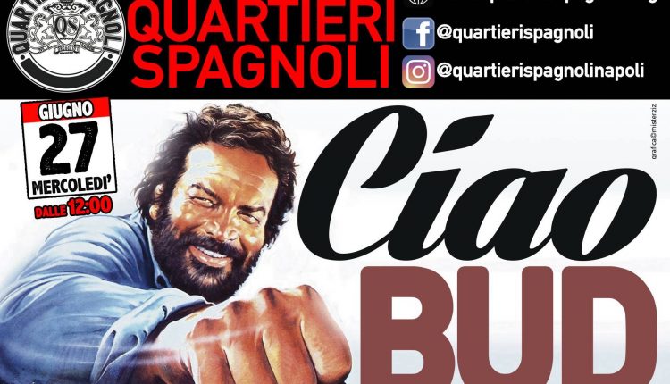 Napoli, un’opera di legno in memoria di Bud Spencer ai Quartieri Spagnoli