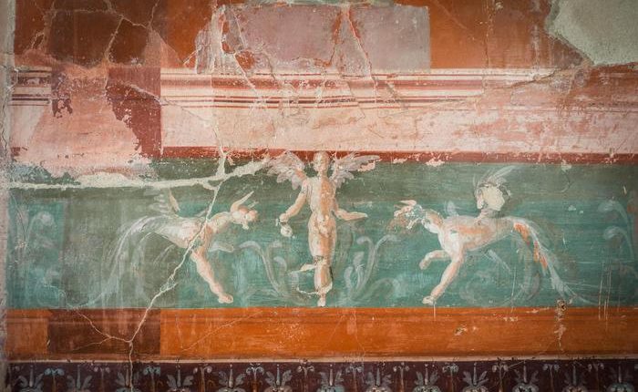 Nuova luce per dipinto Villa dei Papiri Paesaggio architettonico sarà in mostra a Malibù
