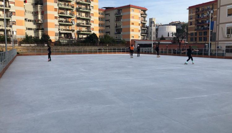 Sport  e Sociale a San Giorgio a Cremano, Il Palaveliero inaugura una pista di pattinaggio di 800 mq e la sua prima panchina rossa 