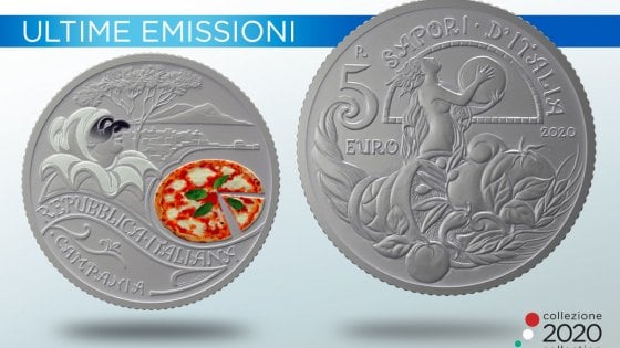 La Zecca dello Stato onora la pizza con una moneta da 5 euro che raffigura la Margherita e Pulcinella
