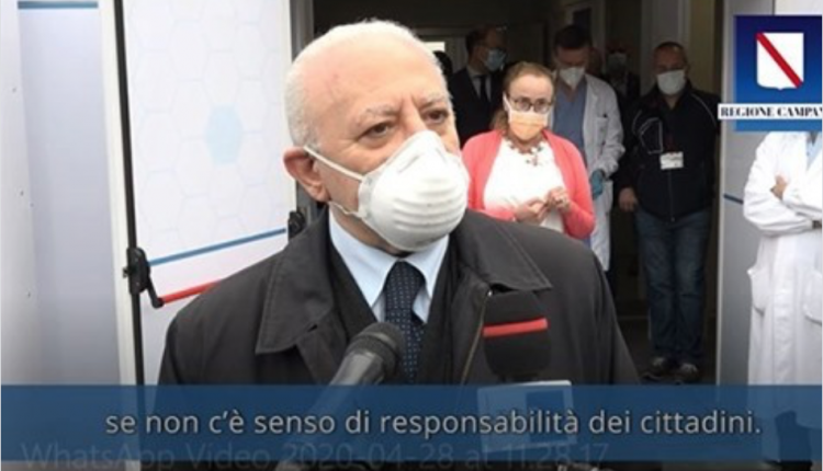 Emergenza Coronavirus, il Governatore De Luca “blinda” la Campania dal 4 maggio