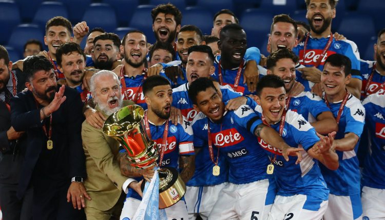 Finale coppa Italia napoli Juventus in foto la premiazione