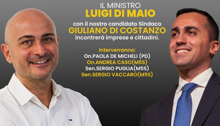 VERSO IL VOTO A VOLLA – In città per sostenere il candidato a sindaco del centro sinistra Giuliano Di Costanzo, arriva il Ministro degli Esteri Luigi Di Maio