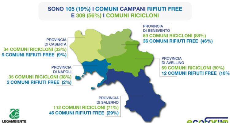 LA DIFFERENZIATA NON DECOLLA IN CAMPANIA – Presentato il dossier sui rifiuti di Legambiente: sotto il Vesuvio premiato solo il Comune di Ottaviano