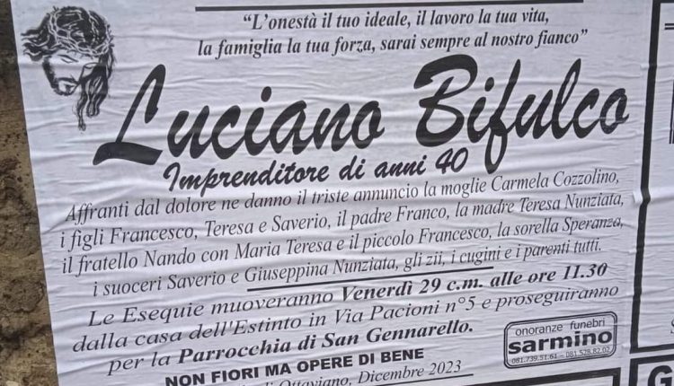 Domani nella sua Ottaviano i funerali di Luciano Bifulco, il re dei macellai morto a 40 anni